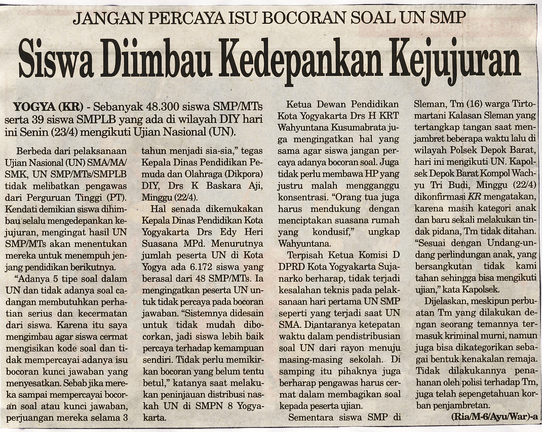 Kliping jogja terbaru